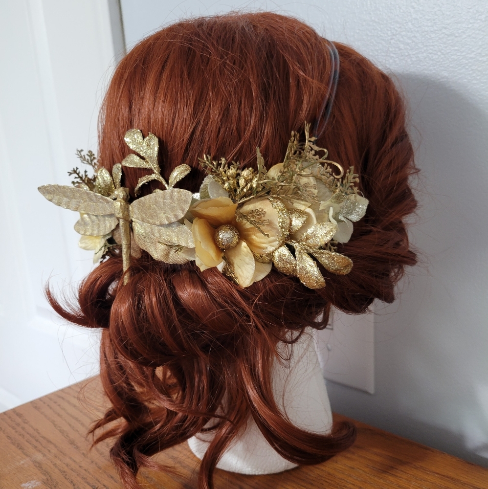 Golden Dragonfly Flower Crown - Picture 6 of 14